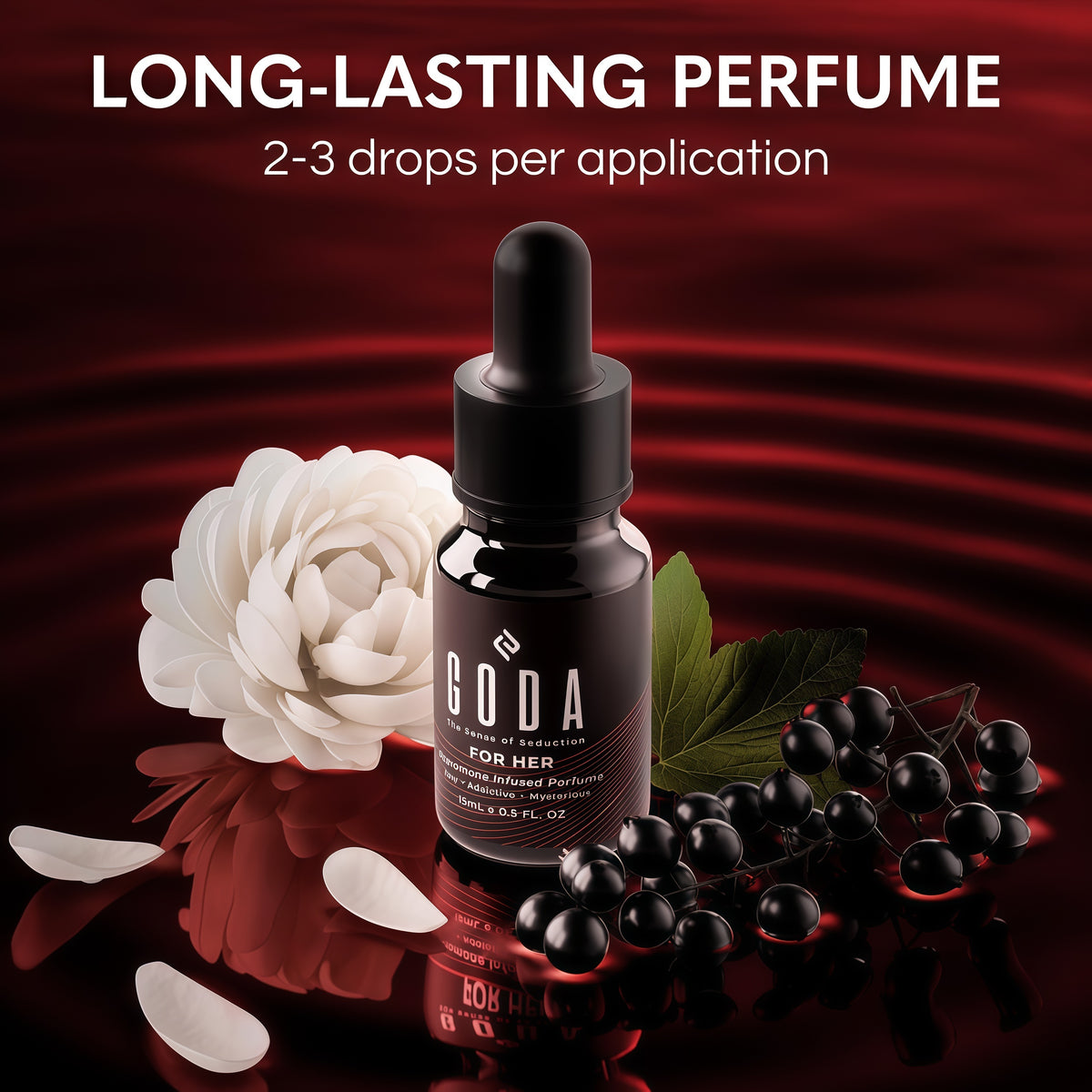 GODA Pheromones Perfume for Women – The Original – Long-Lasting Women's Fragrances with Jasmine and Rose, Vegan & Cruelty-Free – 15ml/0.50 fl. oz